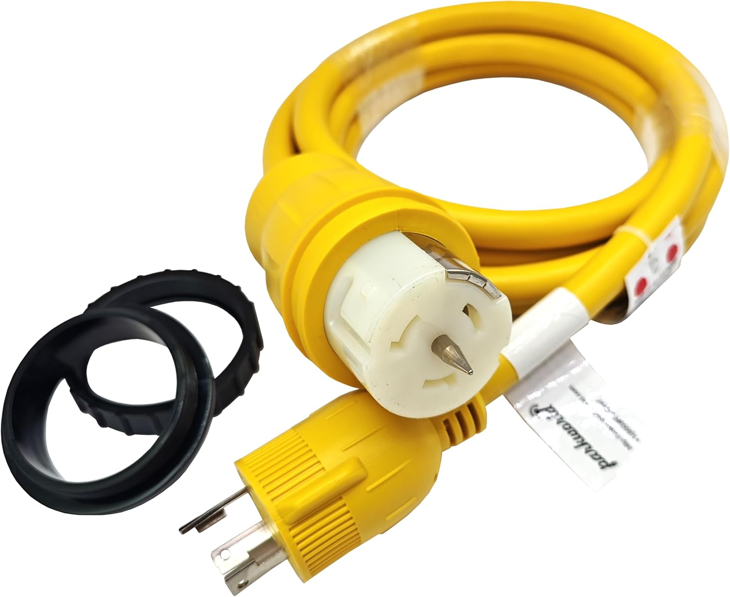 Parkworld Generator Adapter NEMA L5-30P 30A Male to Transfer Switch SS2-50R/CS6364 50A Shore Power Female with Locking Ring (10FT)