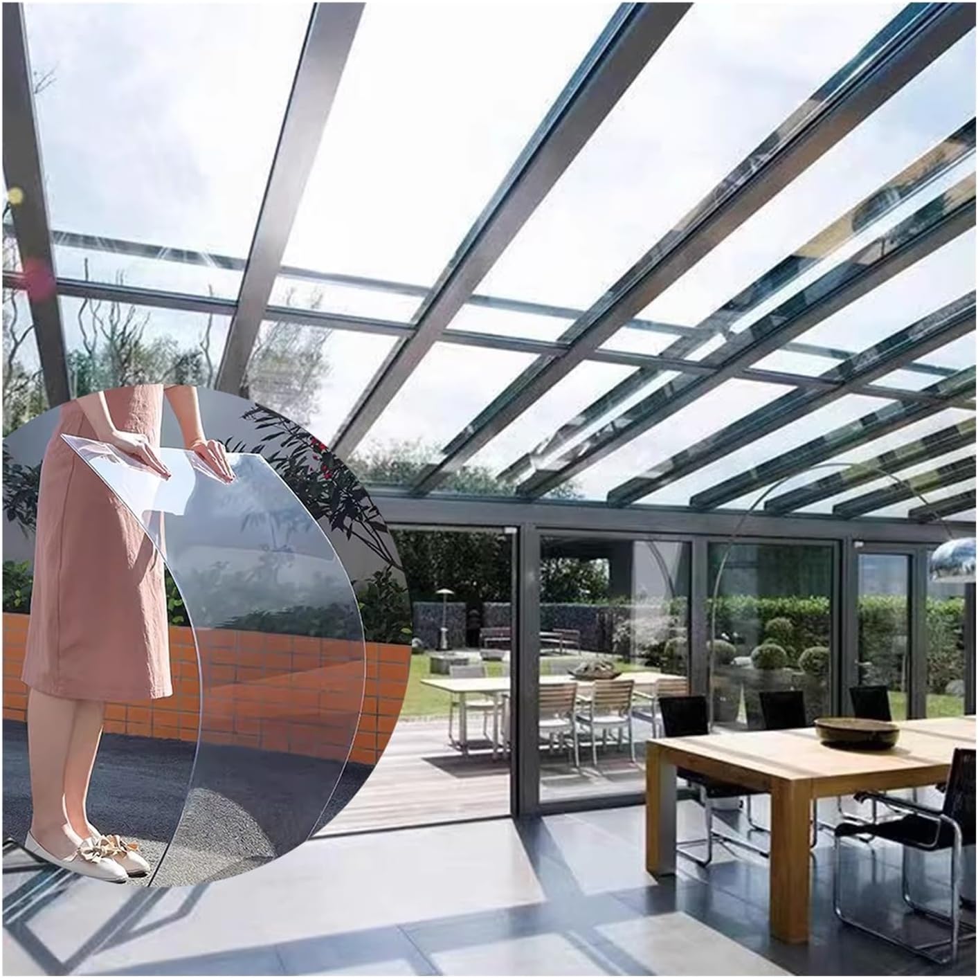 Clear Acrylic Plastic Sheet, Polycarbonate Plastic Sheet, 2mm PC Endurance Board, UV Resistance Easier To Cut Sunlight Plate, Outdoor Garden Canopy Greenhouse Covering ( Color : Clear , Size : 0.8x11M