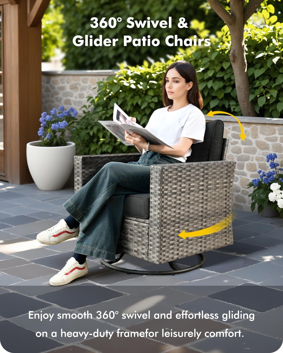 7-Piece Outdoor Wicker Patio Set with 7 Seats, Including 43