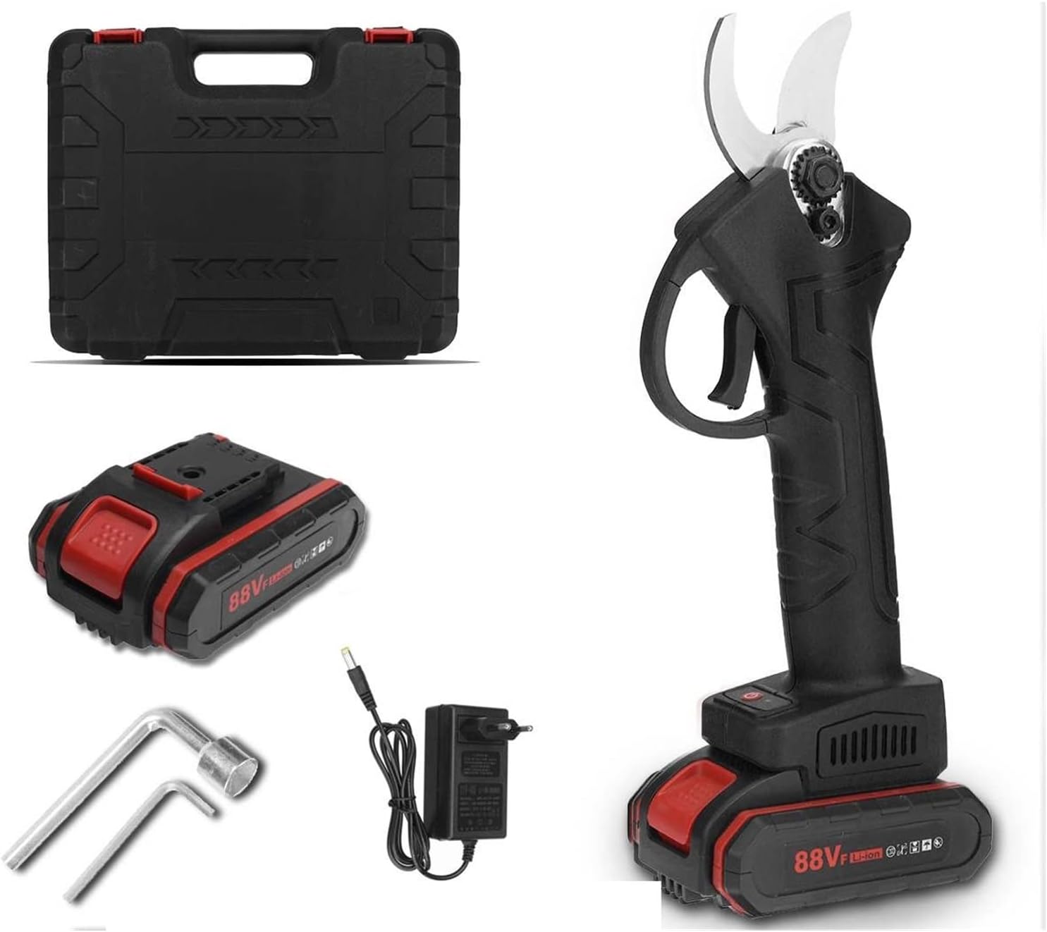 Electric Pruning Shears, 88VF Electric Cordless Pruner Pruning Shear with 1/2pc Lithium-ion Battery Efficient Fruit Tree Bonsai Pruning Cutter