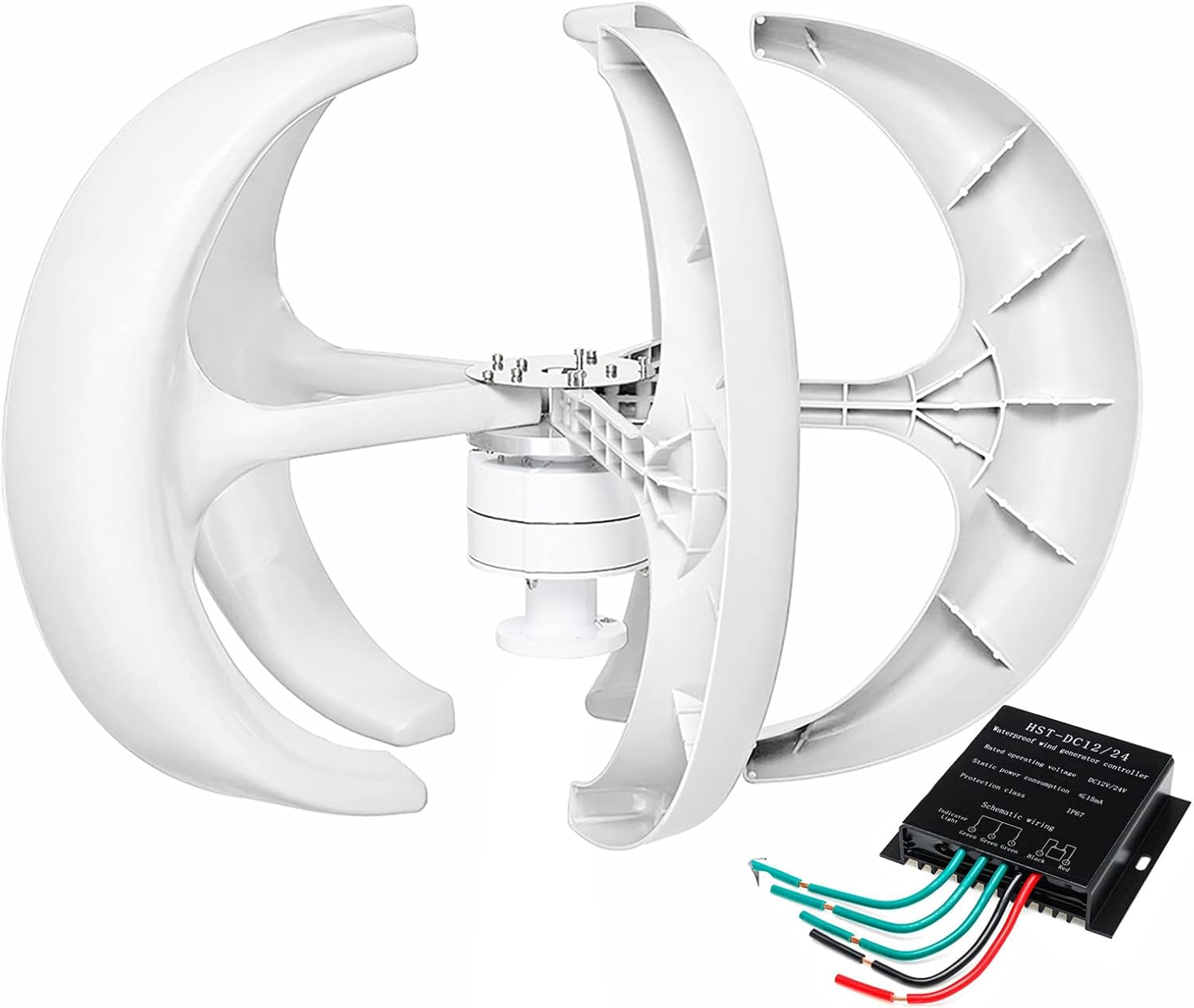 10000W Vertical Wind Turbines Generator Kit, Home Portable Lantern Wind Turbine Generator 12V 24V 48V with Controller for Home Hybrids Streetlight