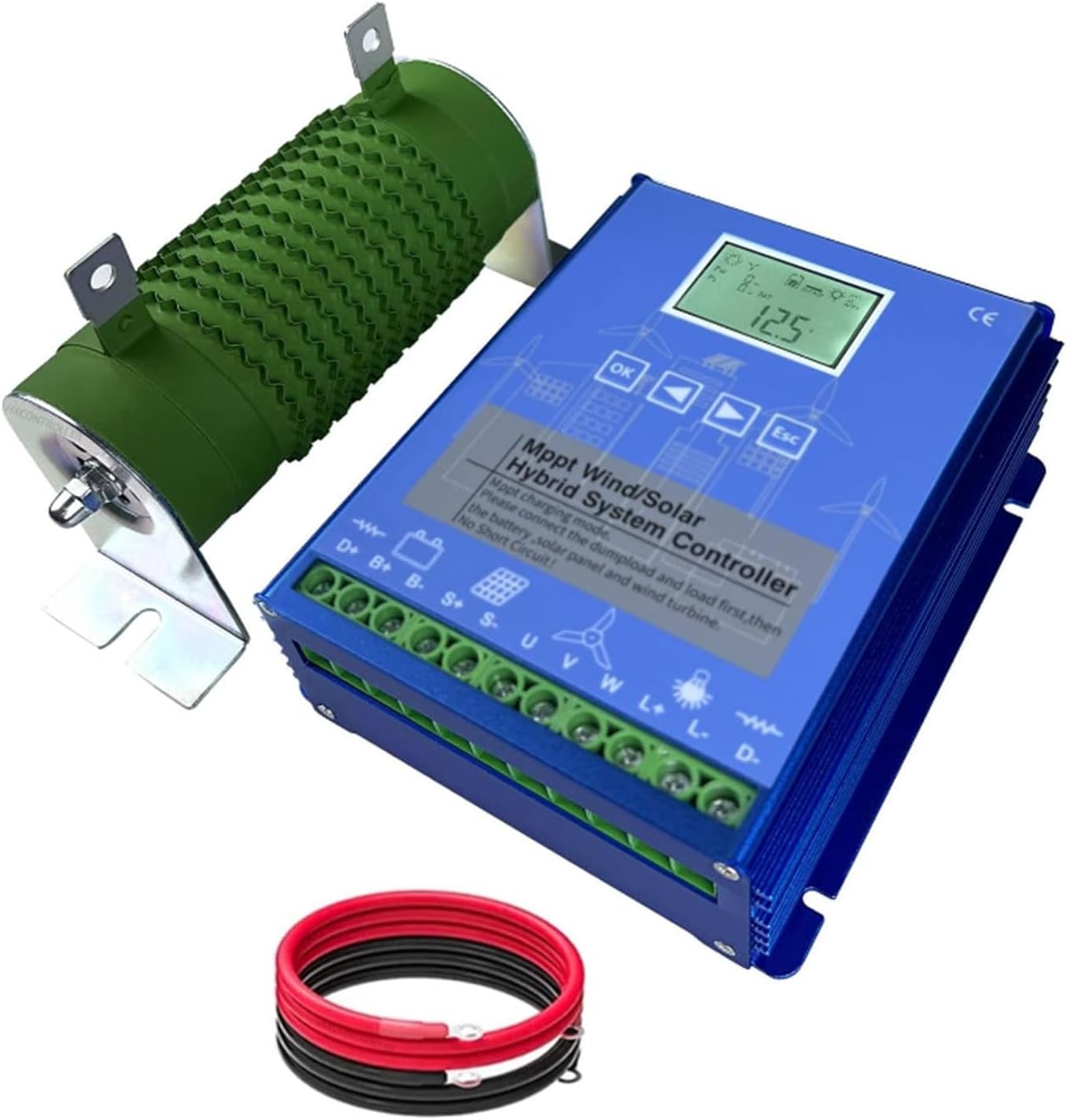 220v,HYZHANHONG 15000W Off Grid Hybrid Wind Solar Controller with Unloader Auto 12V/24V/48V MPPT Wind Turbine Generator Charge Controller for Home, Boat, Street Light