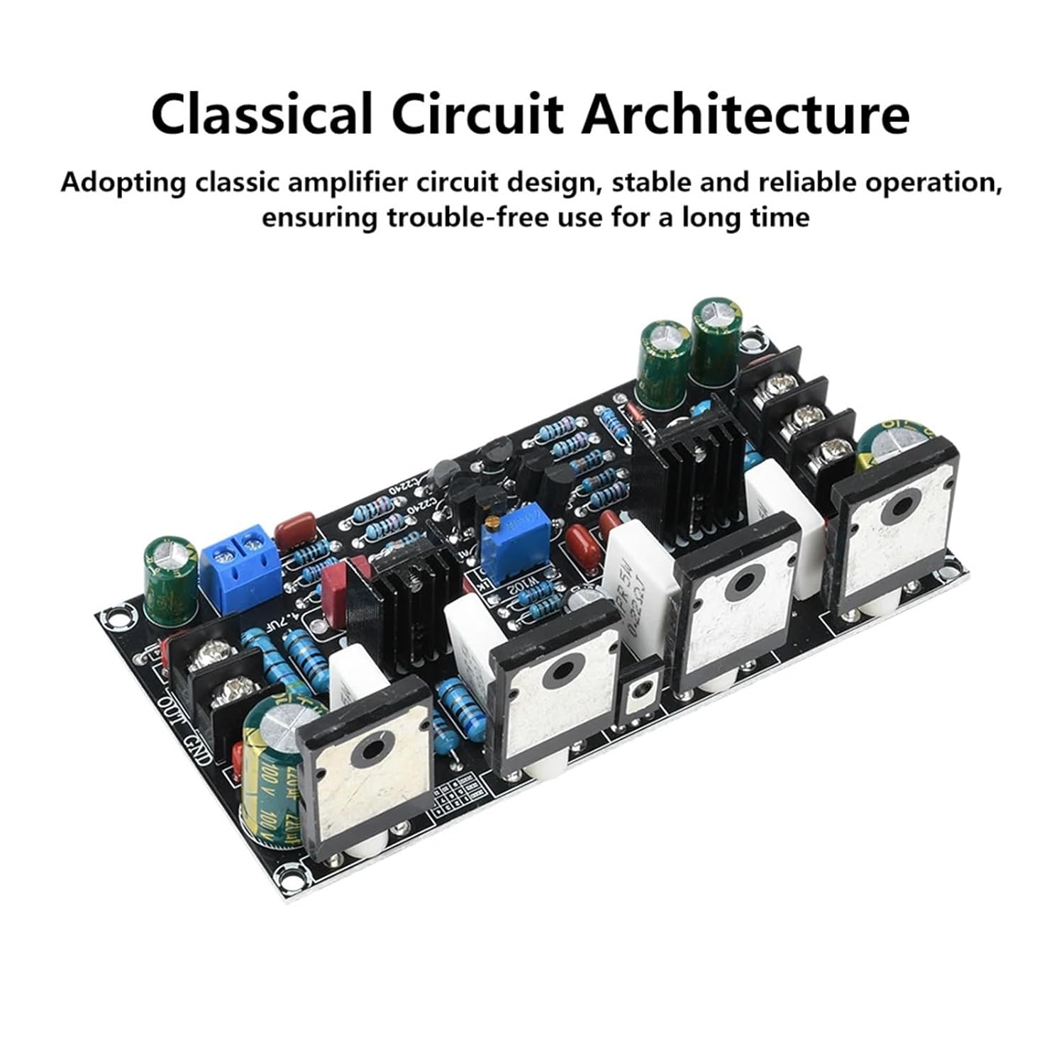 Mono 200W Digital Sound Power Amplifier Board 20-90V Positive Negative Dual Voltage A1943/C5200 Rear Amplifier Module