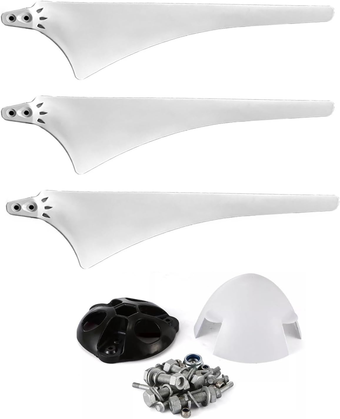 DIY Wind Turbine Blades With Hub And Cover, 580/630mm 3-Pack, Accessories For 3-Blade Horizontal Wind Turbines And Small Windmills(630mm)