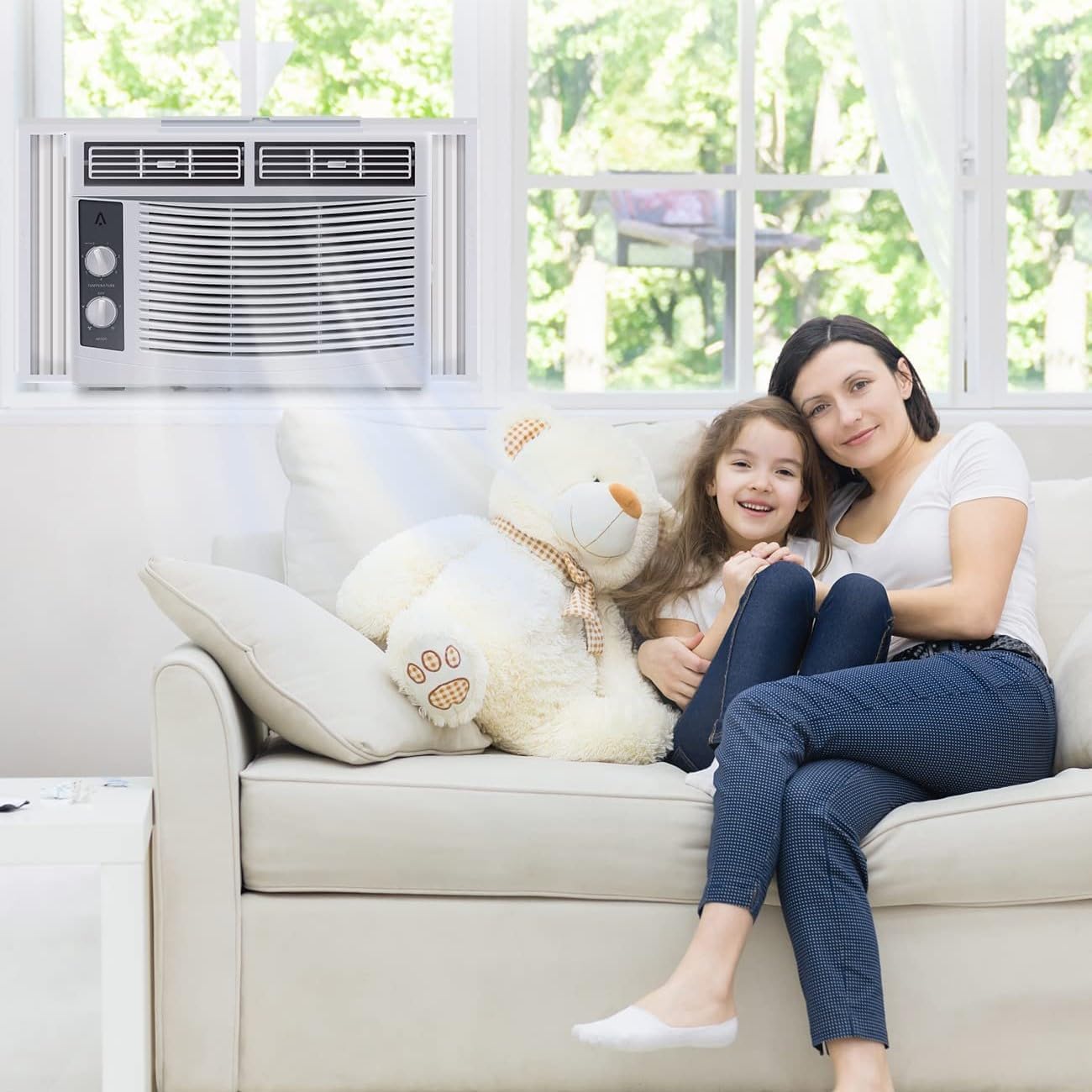 Energy-Efficient 5000 BTU Window Air Conditioner for Room, Window AC Unit Cooling Up to 150 Sq.Ft - Quiet Operation, Mechanical Controls – Room Air Conditioner for Bedroom, Apartment, Dorm, Office