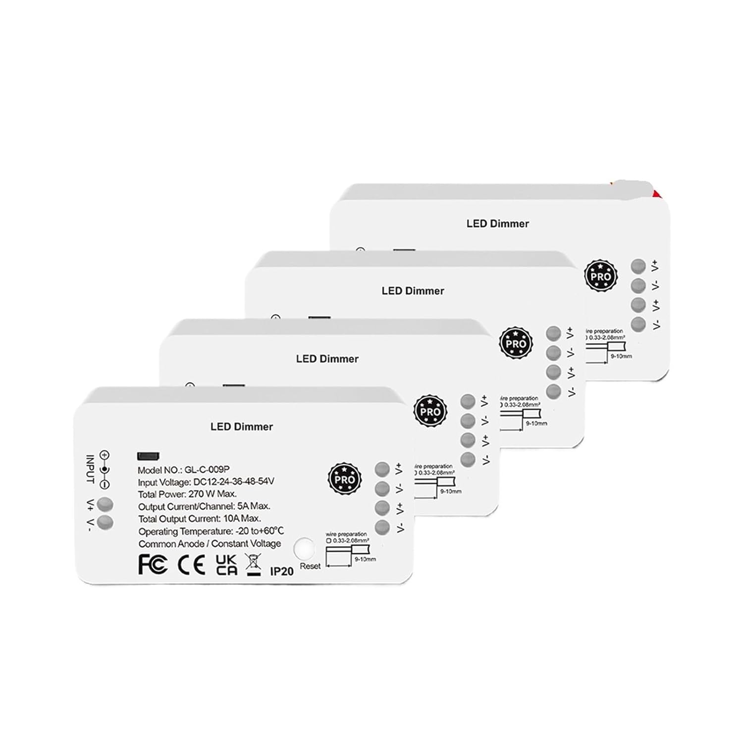 3.0 LED Dimmable Light with Controller Pro Adjust Brightness Remote Control(4PCS Pro Dimmer)