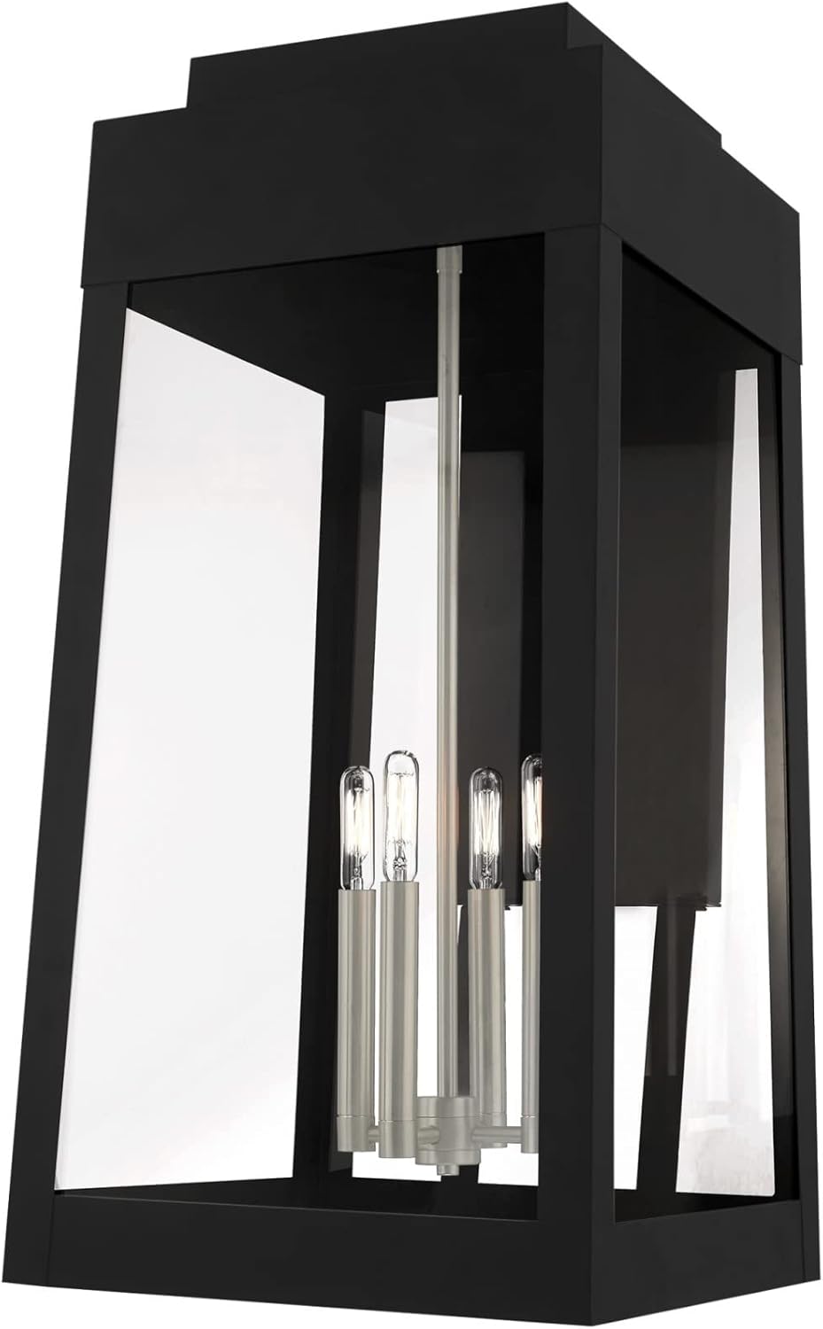 Livex Lighting 20861-04 Oslo - Four Light Outdoor Wall Lantern, Black Finish with Clear Glass