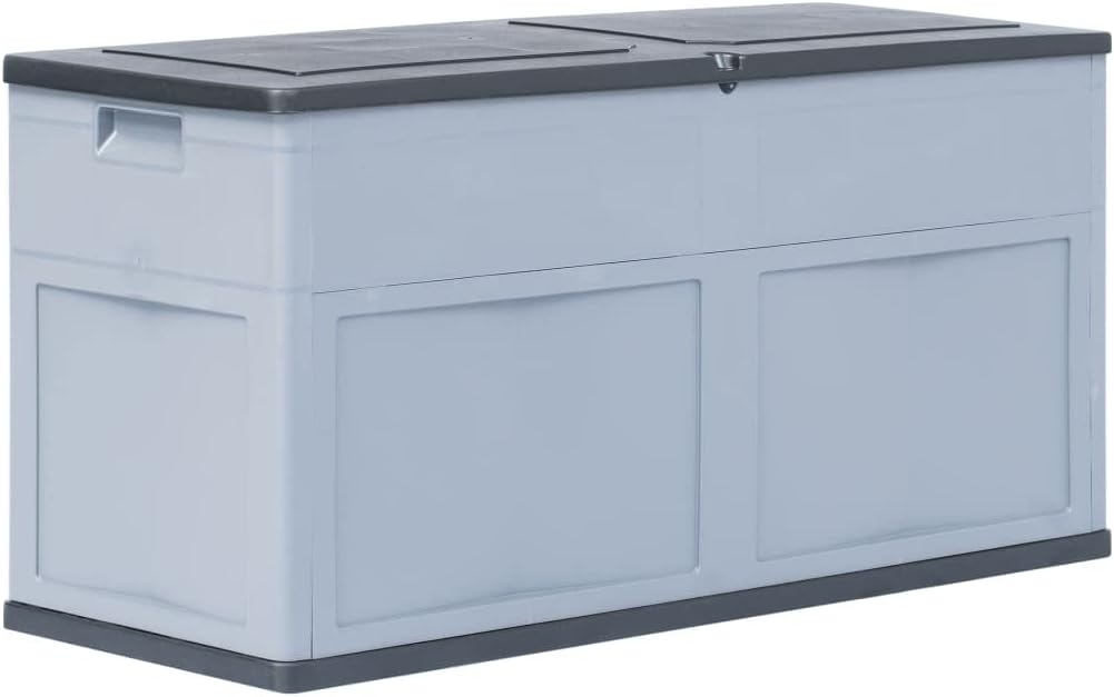 Patio Storage Box,outdoor cushion storage,deck box,outdoor storage box,Suitable for both outdoor and indoor use,Lockable (lock is not included), 84.5 gal Gray Black