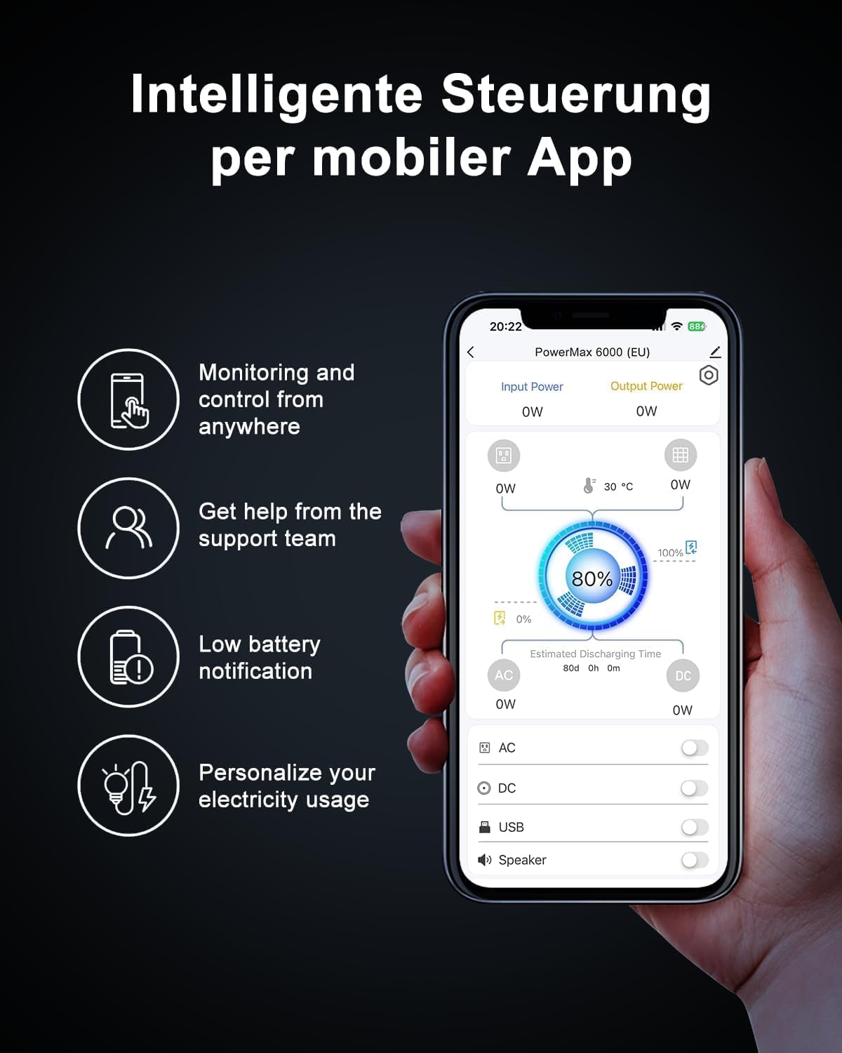 OSCAL Portable Power Station, 3600Wh Camping Lithium Battery, Expandable to 57.6kWh, 6000W(Surge 7200W) AC Output with 120V/240V, Solar Generator for Home Backup Outdoor Emergency RV Hunting Travel
