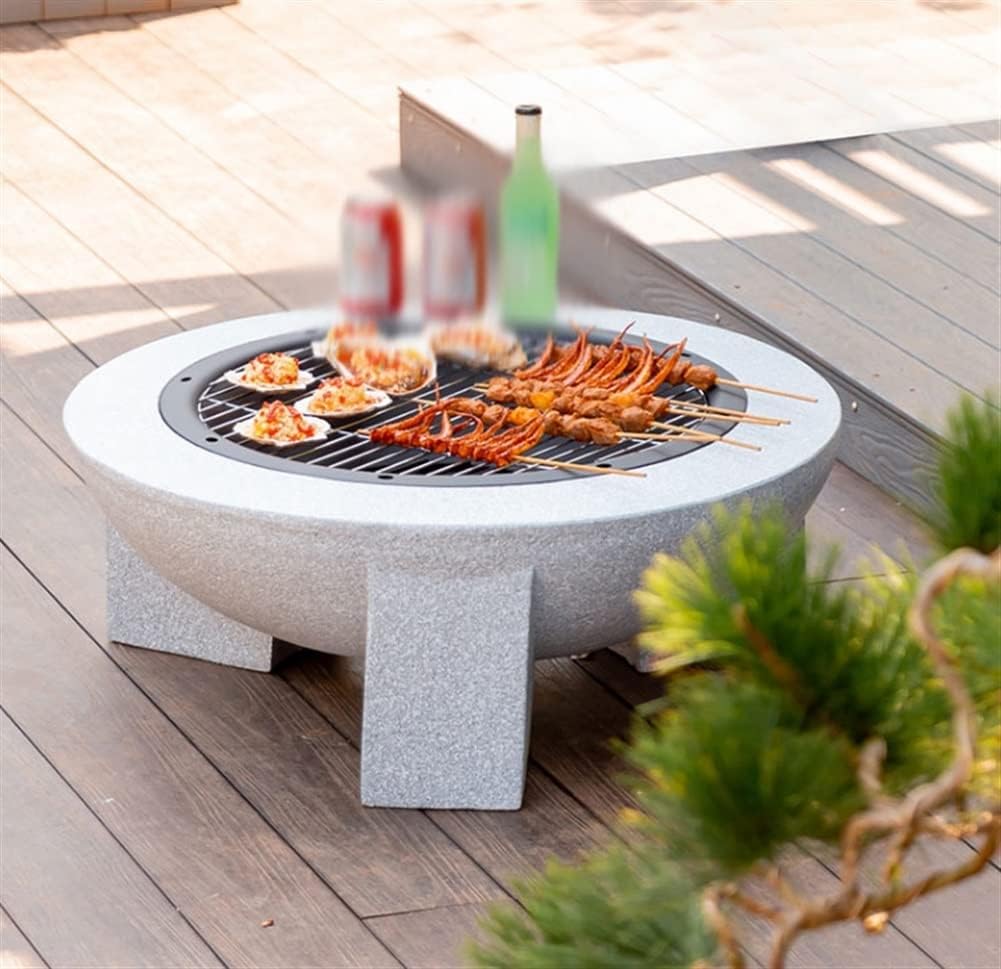Outdoor Fire Pit, Outdoor Brazier, Wood Burning Fire Pit with Spark Screen, Fire Pits for Outside, Bonfire, Party, BBQ, Patio & Garden