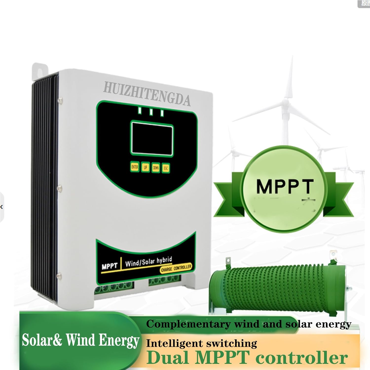 10000W DC 48V IP67 Water Proof Solar & Wind Hybrid System Double MPPT Charge Controller, Applicable to Wind Power Systems,12v