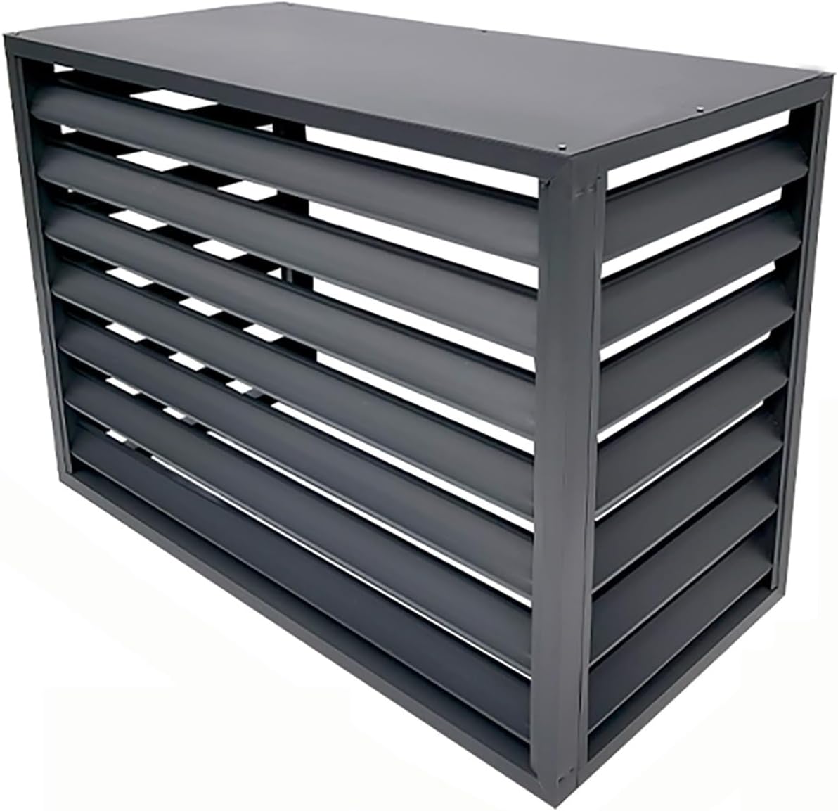 Outdoor Privacy Fence Screen Air Conditioner Cover for Outside Units, Aluminum Air Conditioning Cover Condenser Protective Cover, Trash Can Enclosure Flower Stand Decorative Ac Cover (Color : Grey