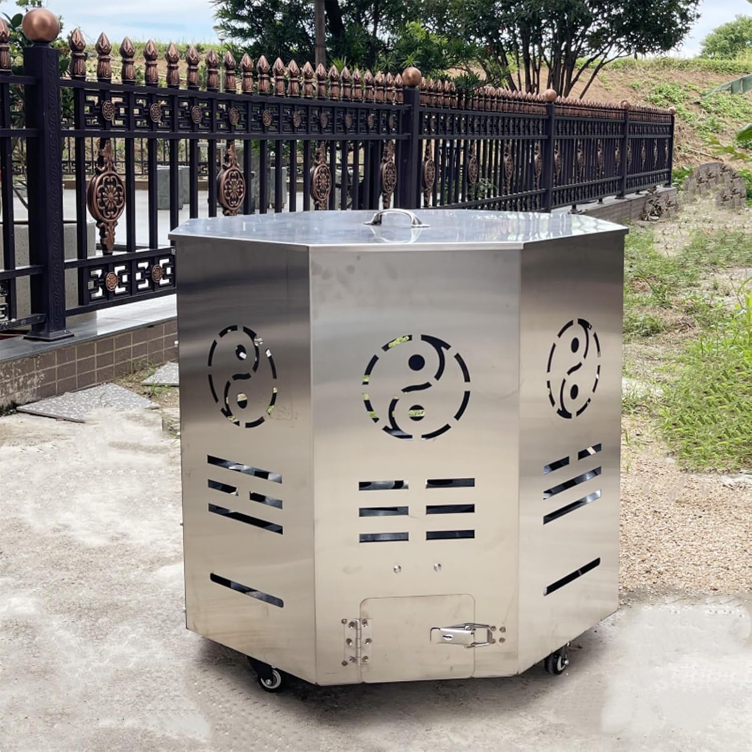 Incinerator Burn Barrel, Fire Pits for Outside Wood Burning, Metal Barrel for Garden Porch Balcony Patio Backyard