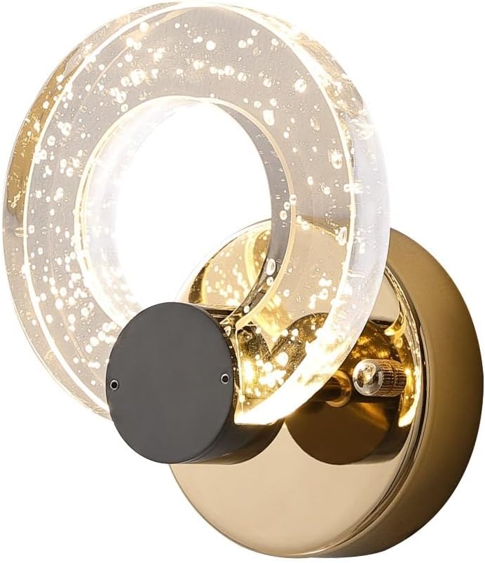 Crystal Wall Sconces Modern Metal Lamps, Indoor Wall Mounted Lighting, Nordic Headboard Lighting Fixtures for Bedroom Bathroom Vanity Light, Wall Sconce for Hallway Bedroom