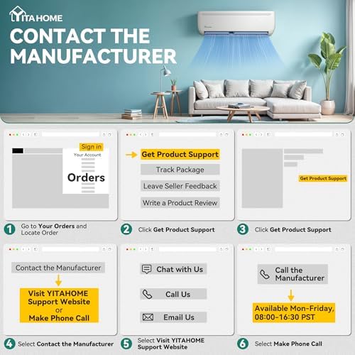 YITAHOME 12000 BTU Mini Split Air Conditioner Heat Pump System, Wifi Enabled 20 SEER2 115V Inverter Ductless AC Cool Up to 750 Sq. Ft, Compatible with Alexa, Complete Installation Kit, White