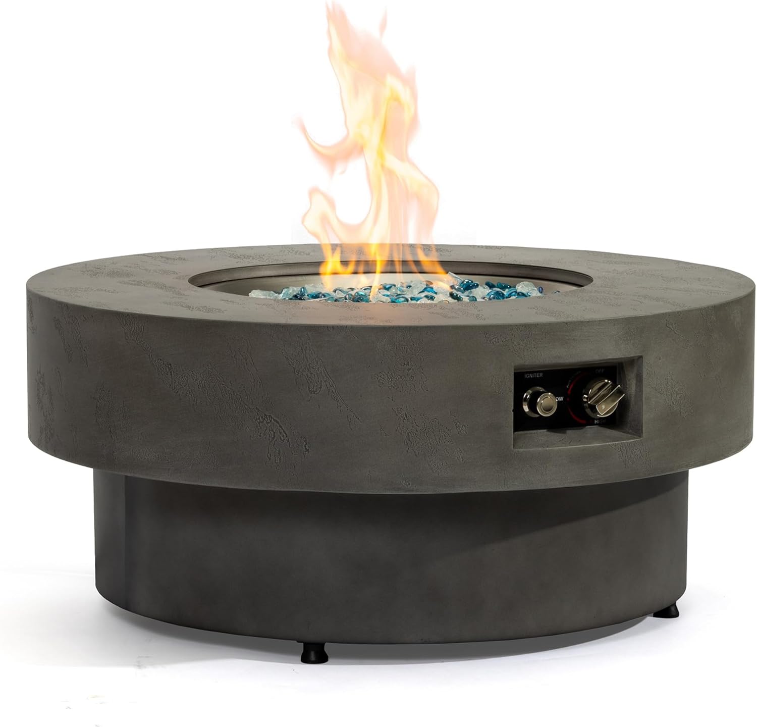 34-Inch Propane Fire Pit Table with Lid, 2-in-1 Patio Coffee Table, 50,000BTU Outdoor Gas Fire Pit Table with Burner Lid, Glass Rocks & Cover for Patio Deck Garden