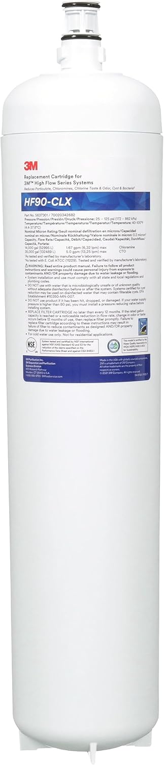3M Flow Series Filter Cartridge HF90-CLX, 5637301, 0.2 um NOM