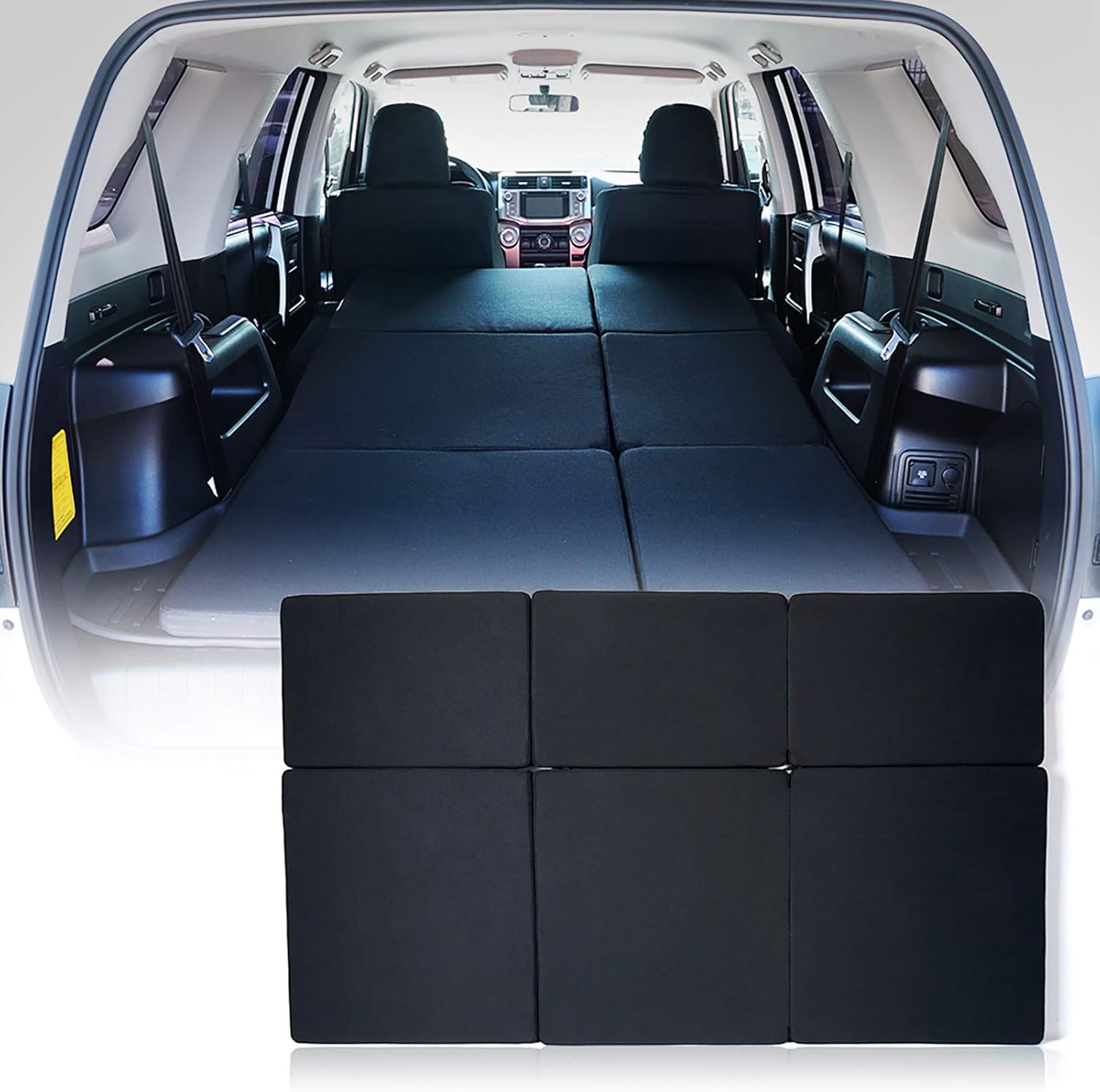 Xprite 4Runner Mattress, 1.7Inch Thick Premium Foam Bed Pad, Portable Foldable Trunk Sleeping Platform Compatible with 2014-2019 Toyota 4Runner 2009 and up Subaru Forester Outback Camping Accessories