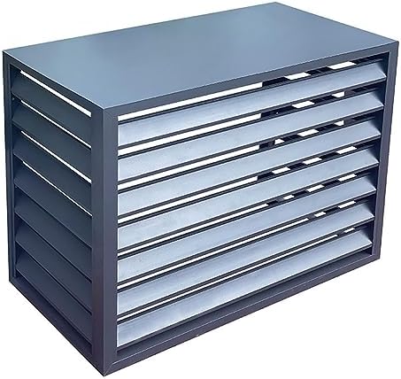 Decorative AC Cover for Outside Unit in Window Plant Stand Aluminum Alloy Outdoor Privacy Screen Hide Air Conditioner Shutters (Color : Brown, Size : 1.5P)