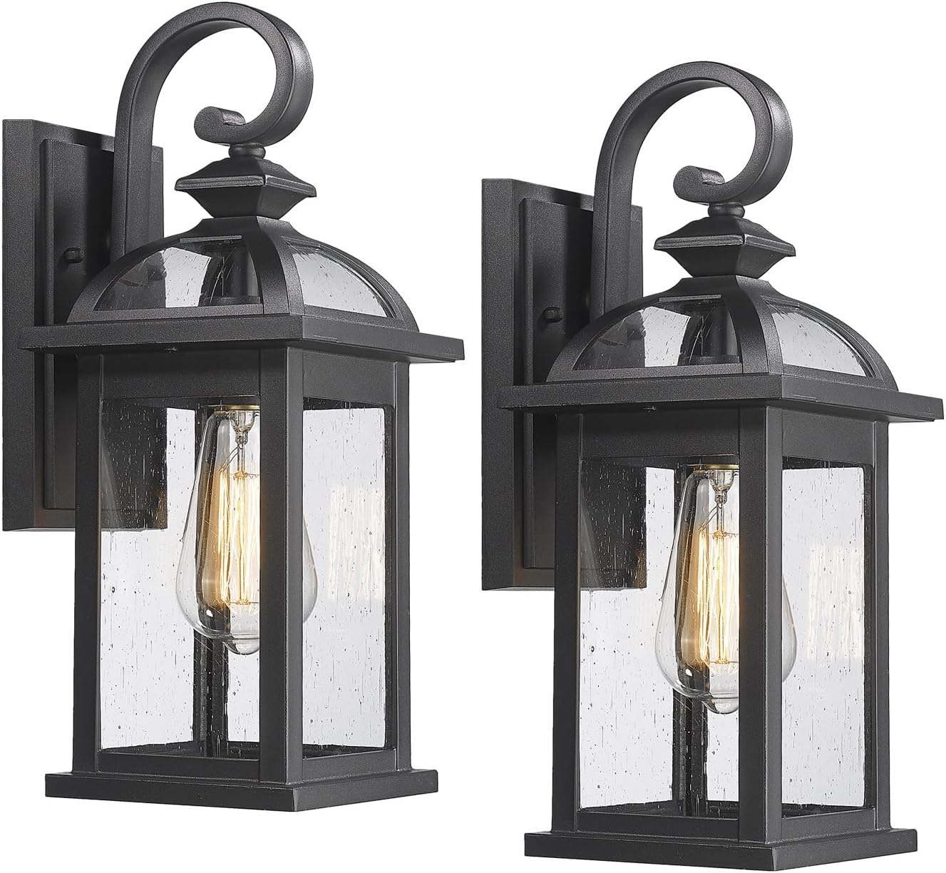 Darkaway Outdoor Lights Fixtures Wall Mount, Outdoor Wall Sconce with Seeded Glass Waterproof Outside Exterior Lights Fixture for House, Front Porch, Patio (2 Pack)