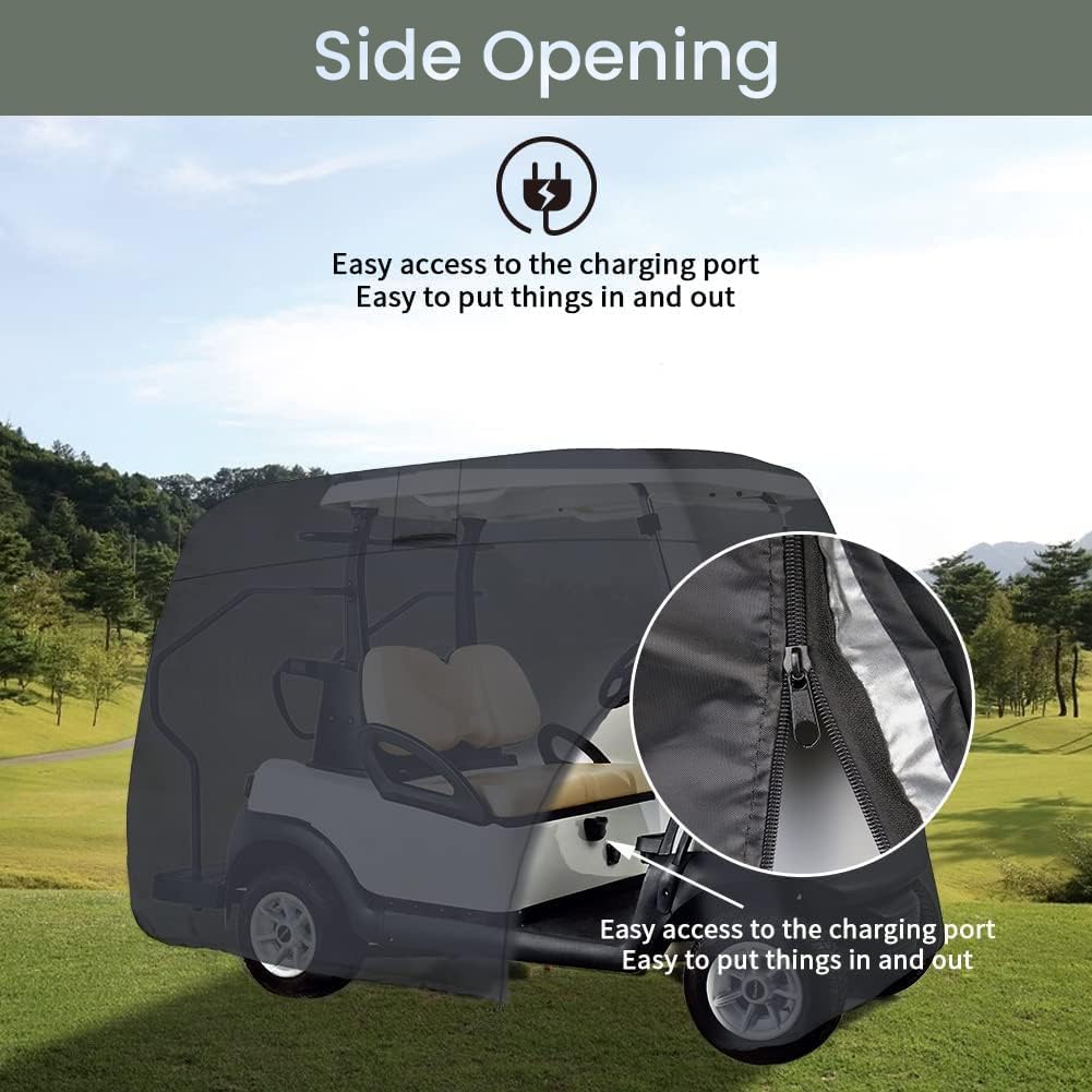 Golf Cart Cover 6/8 Passenger, Golf Cart Rain Covers, Heavy-Duty All Weather Protection Cover for EZ GO Golf Cart Accessories, Outdoor Seat Covers Evolution Golf Carts(156