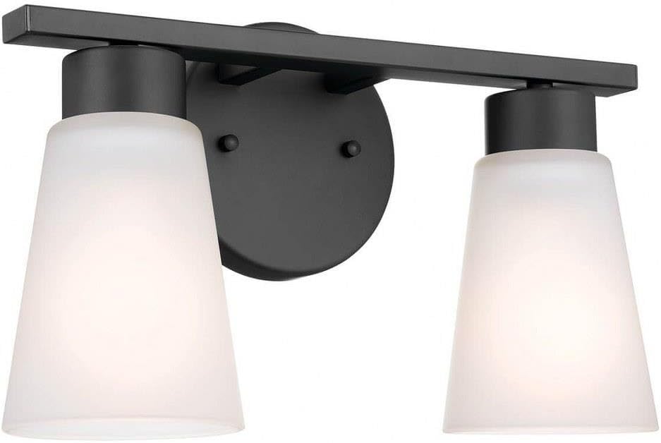 Kichler Stamos - 2 Light Bath Vanity in Soft Modern Style-8 Inches Tall-Black Finish