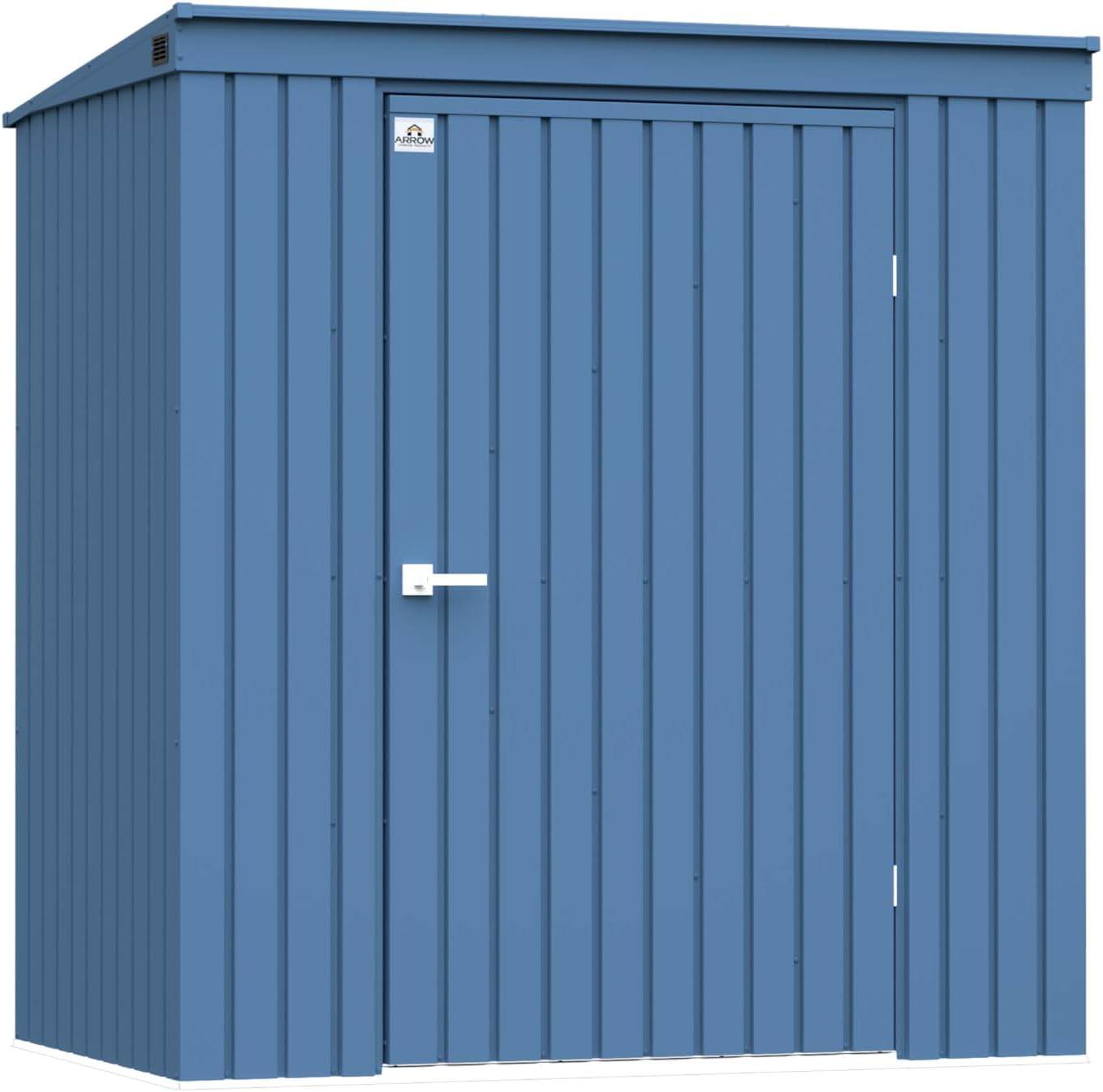 Arrow Shed Elite 6' x 4' Outdoor Lockable Steel Storage Shed Building with Pent Roof, Blue Grey