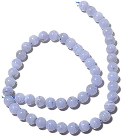 blue lace agate beads, 8mm round beads, 15 inch strand