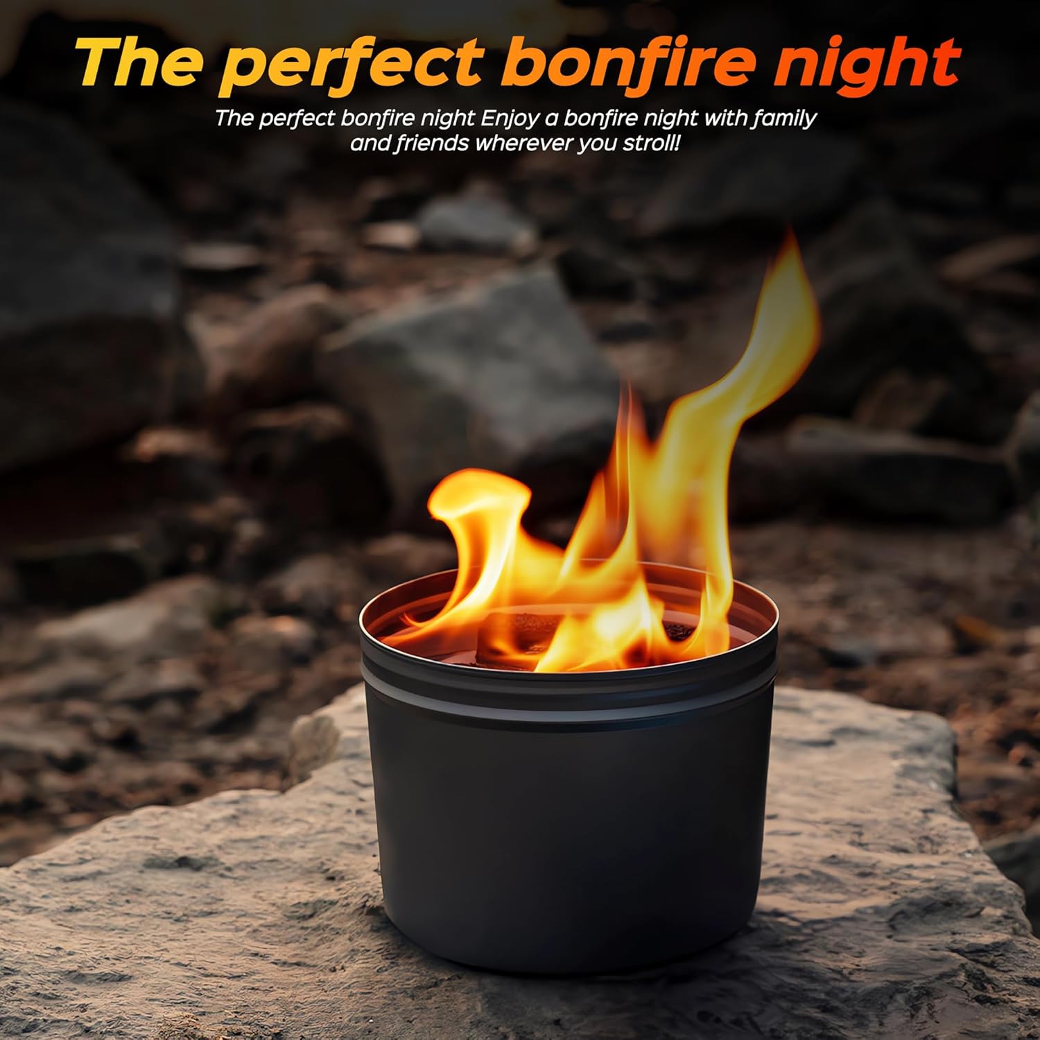 2 Pack of Portable Campfire, Smores Fire Pit, Outdoor Fire Pits, 3-5 Hours of Burn Time, No Embers-No Hassle, Emergency Heat, Portable Tabletop Fire Pit for Party Camping Picnics and More