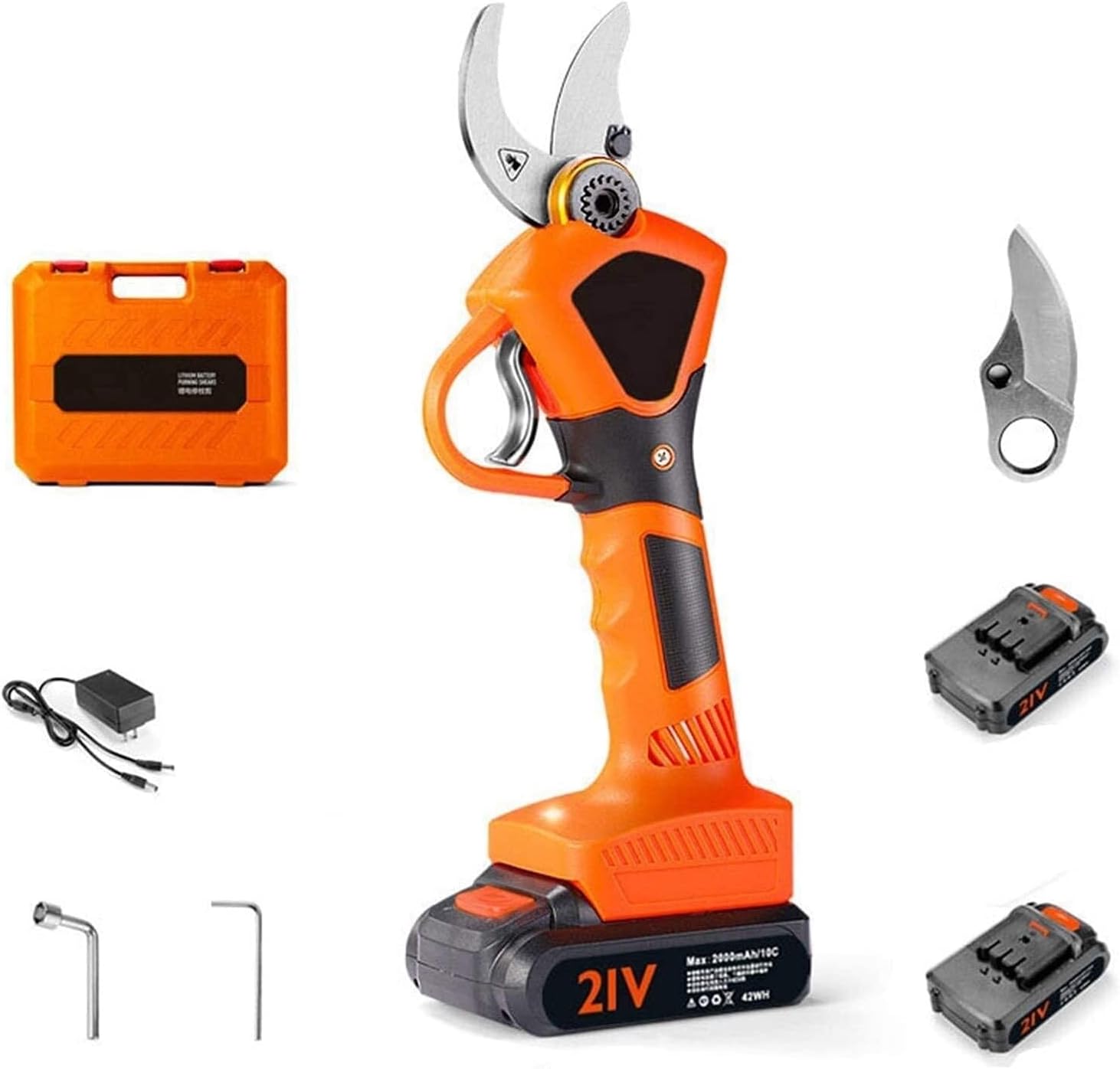 Professional Electric Pruning Shears, Cordless 21V Li-ion Battery, 30mm Cutting Diameter, Efficient Garden Trimming Tool