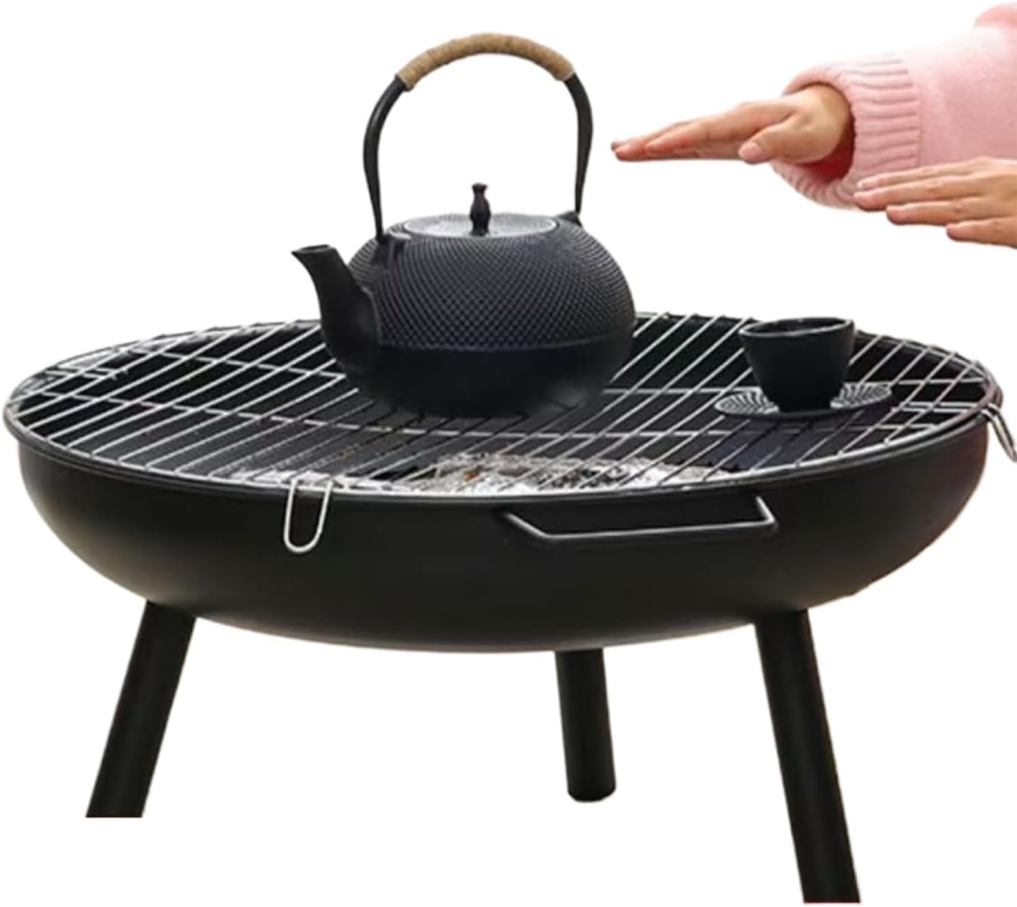 CHRISK Heating Stove Outdoor Wood Burning Fire Pit with Grills,BBQ Large Fires Table for Camping,Heating,Picnics Fires Pit Outdoor