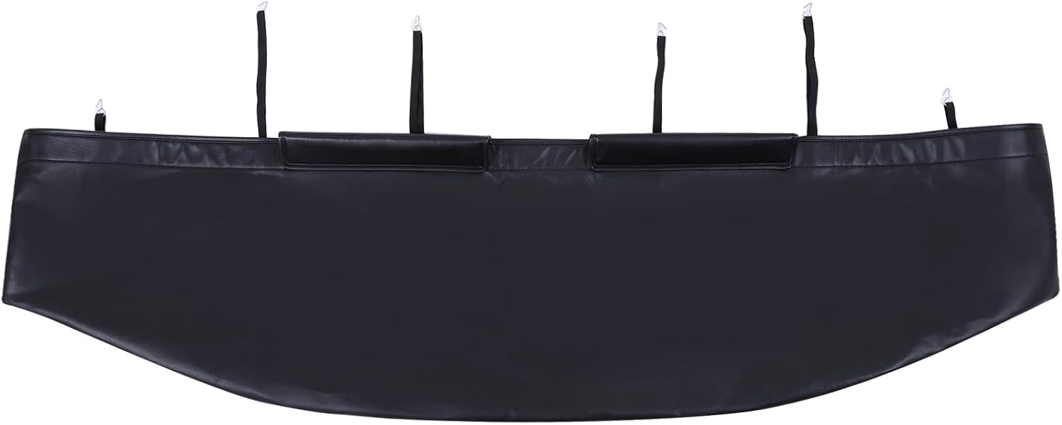 Aunginsy Car Hood Protector Bra Compatible with Nissan Frontier 2013-2021, Pickup Front Engine Hood Black Leather Protector Cover Half Hood Bonnet Bra Car Front Mask Hood Shield Exterior Accessories