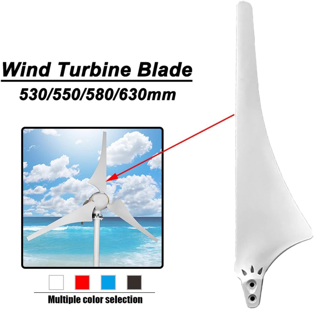 CAJUCA DIY Household Boat 3Pcs 580Mm High Strength Nylon Fiber Blades Windmill Accessories Wind Power Generator Wind Turbine Blades