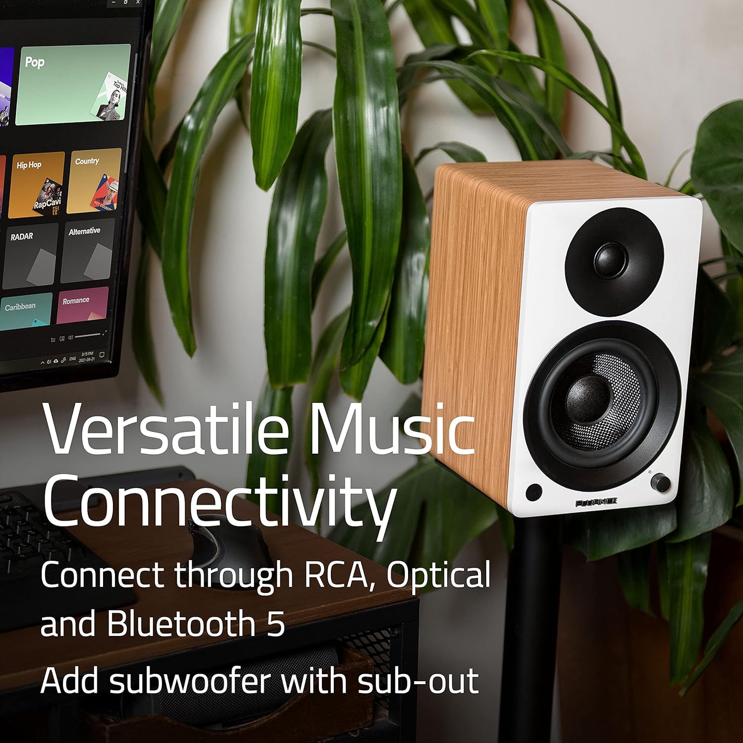 Fluance Ai41 Powered 2-Way 2.0 Stereo Bookshelf Speakers with 5