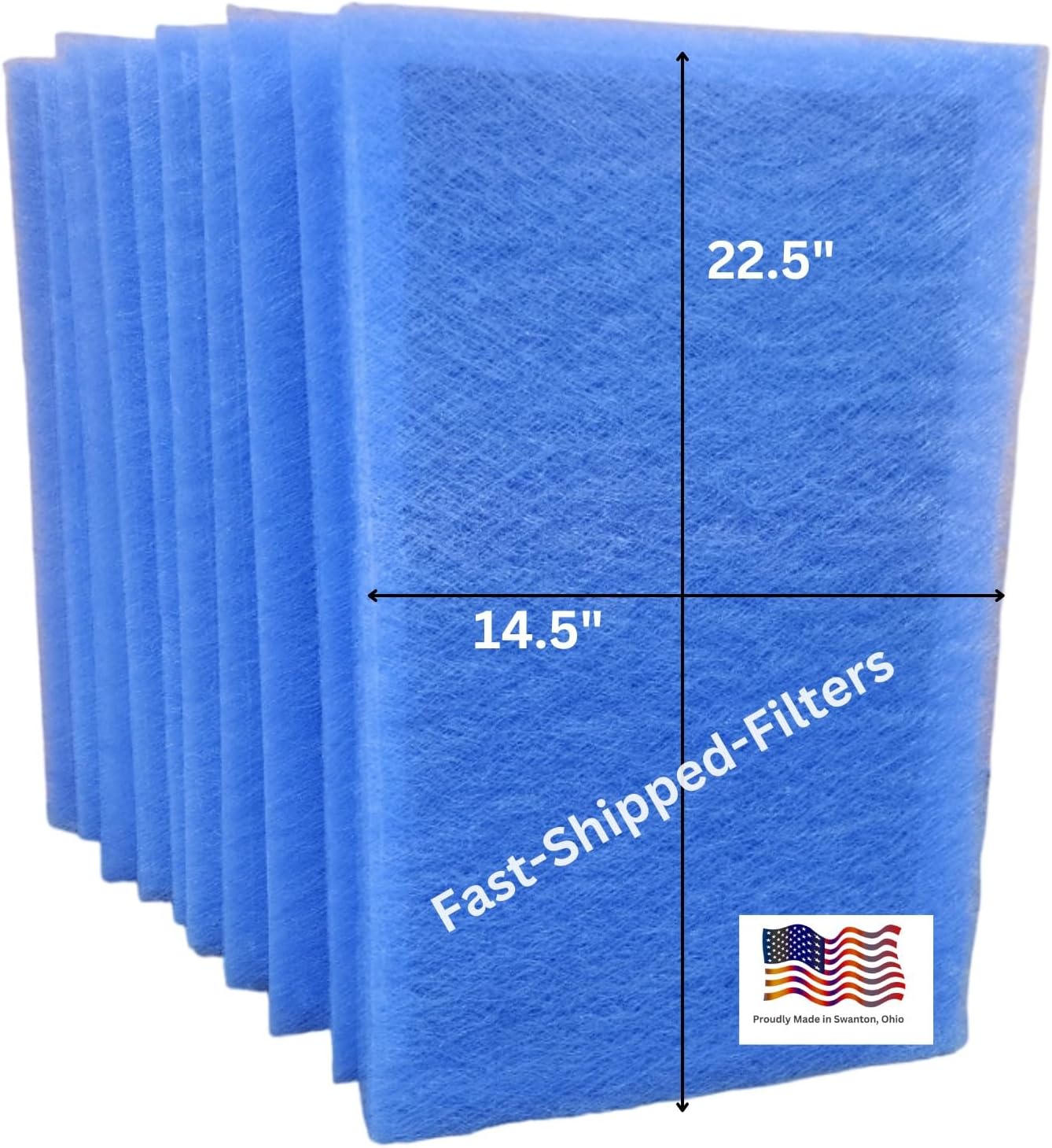 Fast-Shipped-Filters 10 Pack 16x25 Replacement Filter Pads Designed to Fit Dynamic Electronic Air Cleaner 16x25 polarized pads refill Blue