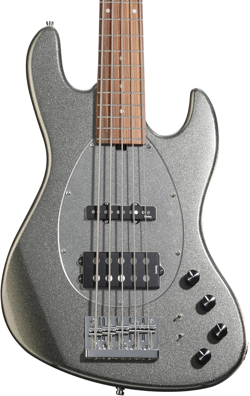 Sadowsky MetroExpress Vintage M/J 5-string Bass Guitar - Solid Silver Metallic, Morado Fingerboard