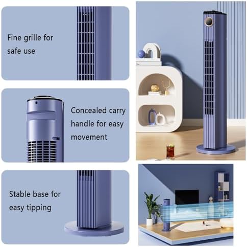 Tower Fan/Office Bladeless Fan/Oscillating Floor Fan/Air Circulation Fan, 3-Speed Adjustment, Wide-Angle Air Delivery, Use with Air Conditioner, Uniform Cooling Throughout The House