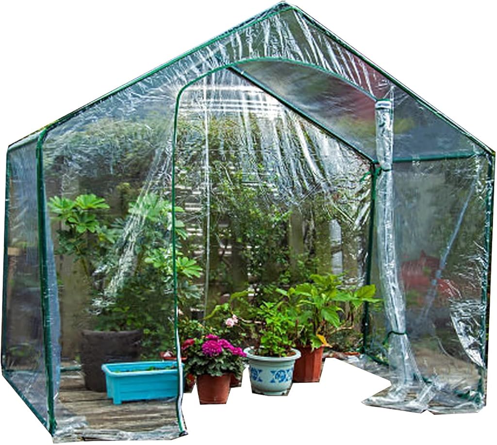 AAGAZA Compact Greenhouse, Walk-in Garden House /683 (Color : Transparent, Size : 180x105x153cm)