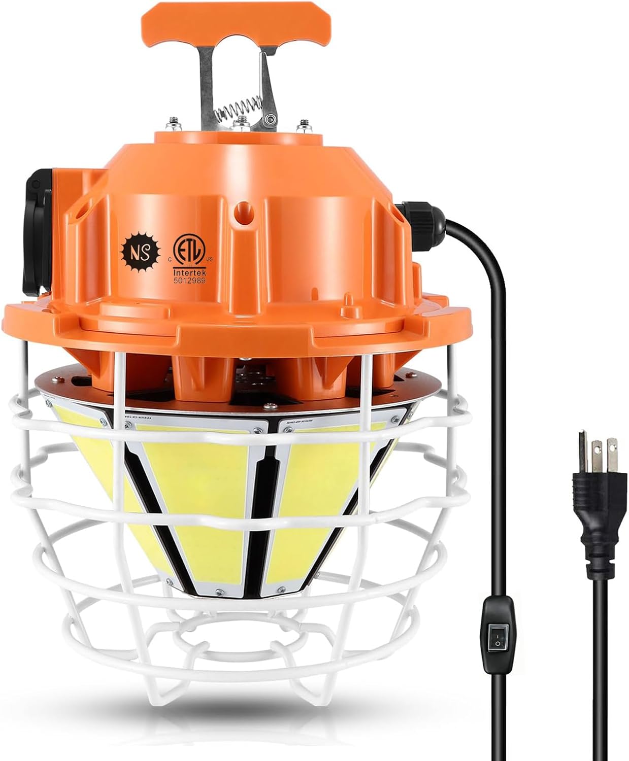 NS LED Temporary Work Light 250W Construction Lights 37500 Lumens, Linkable IP68 5000K Portable Hanging Jobsite Lighting with 16FT Cord for Indoor and Outdoor Area Lighting