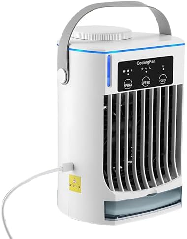 Usb-Powered Portable Mini Air Conditioner For Desk With 3 Speeds, 16.91 Oz Water Tank, Adjustable Mist & Type-C Charging For Home Or Office
