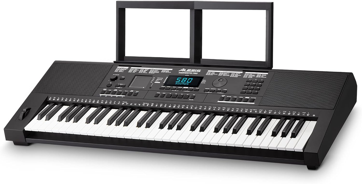 Alesis Harmony 61 Pro - 61 Key Keyboard Piano with Adjustable Touch Response, USB Midi, 580 Sounds, X/Y Performance Touchpad with DJ-Style FX