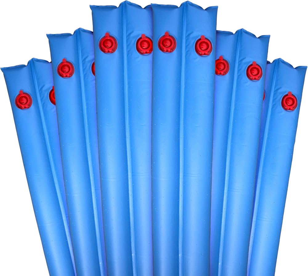 Robelle 10 ft. 6-Pack Extra Heavy Duty Blue Double Chamber Pool Cover Weights, .42 MM Thick Vinyl, Pool Water Bags, Water Tubes