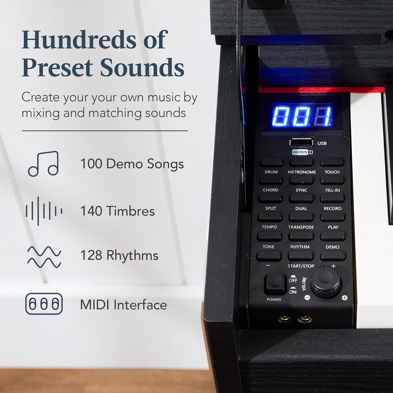 Best Choice Products 88-Key Weighted Full Size Digital Piano, Modern Desk Keyboard w/Metal Legs, 3 Sustain Pedal, MIDI, Headphone Jack - Black