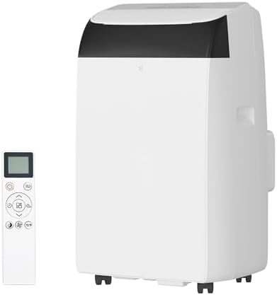 14,000 BTU Portable Air Conditioner with Dehumidifier & Fan, Portable AC Units Cools up to 750 Sq. Ft., Remote Control, Auto Swing, Sleep Mode, White Top