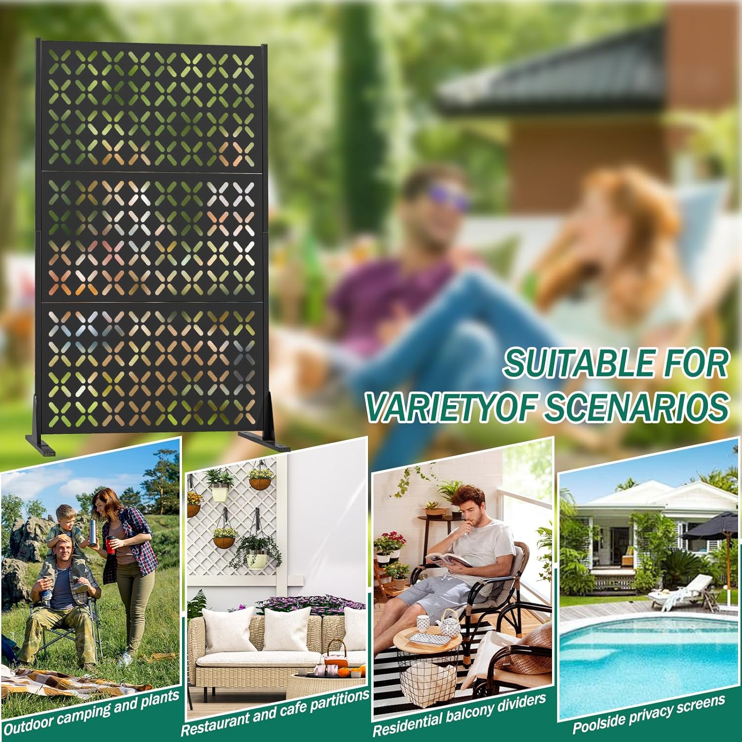 Metal Privacy Screen Outdoor 72