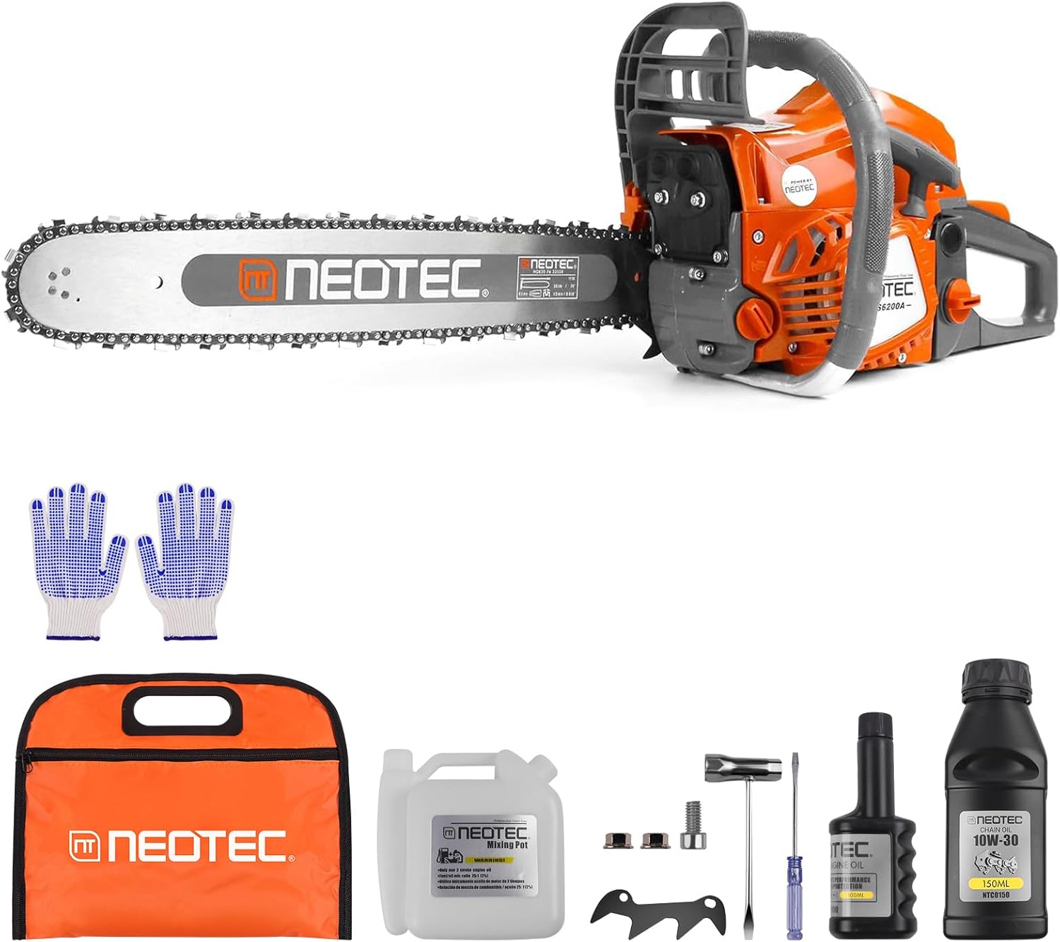 62CC Gas Powered Chainsaw with 20 Inch Bar Handheld Cordless Ergonomic Chainsaws 2-Cycle Petrol Gas Chain saw for Backyard Storm Cleanup Tree Cutting Firewood Wood