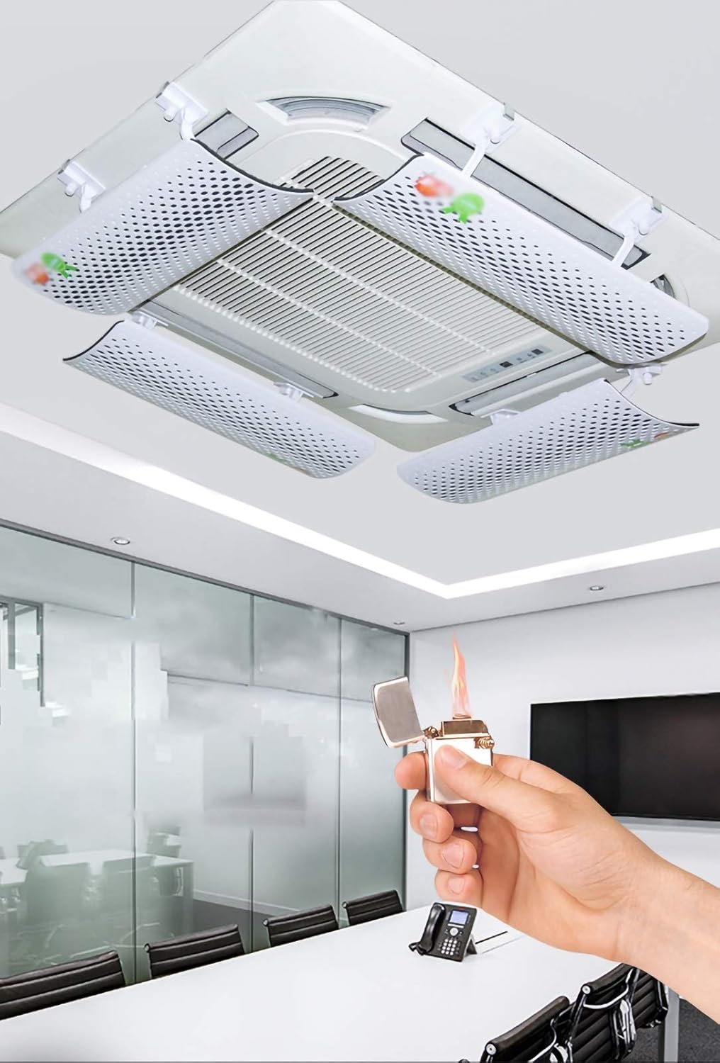 Air conditioner windshield Air Conditioning Wind Deflector Central Air Conditioner Home Wind Deflector, Anti-Right Knock Cold Air Vent Windshield for Baby/Woman/Elderly, 53 × 20