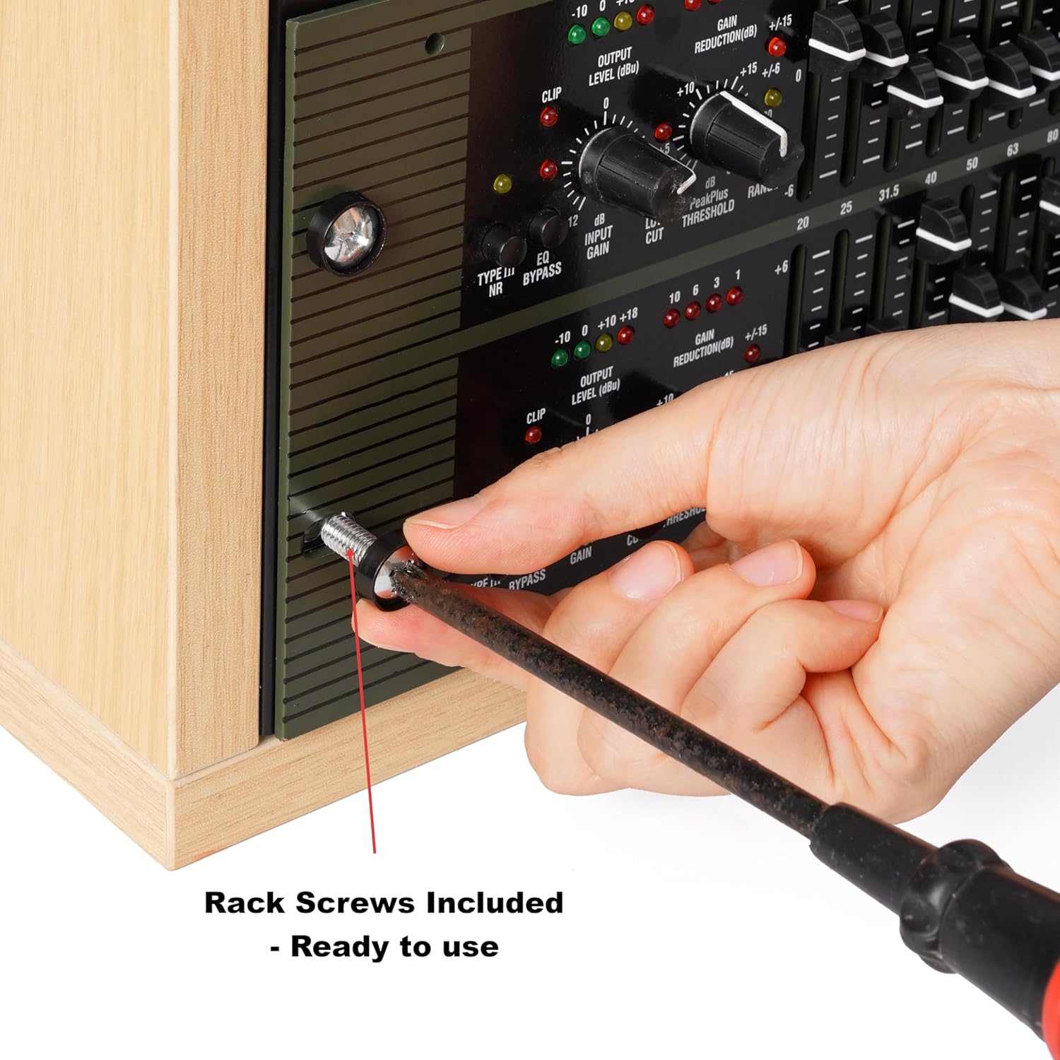 Desktop Studio Rack – 2U/3U/4U Shallow Wooden Stand for Many 19-Inch Rack-Style Audio Devices, Tabletop Mount, Natural or Walnut (Natural Finish, 4U)