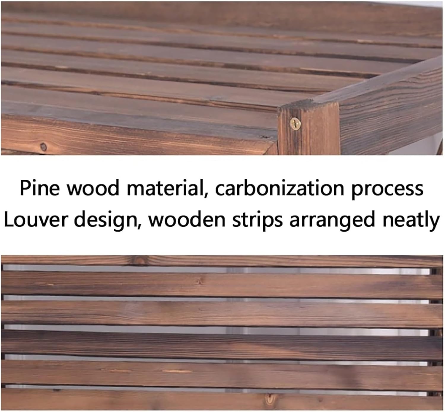 Outdoor Air Conditioner Unit Flower Stand Fence Screen to Hide Air Conditioner, Wooden Privacy Screen Decorative, Pool Equipment Trash Can Enclosure Ac Fence for Outside Unit(105x47x100cm)