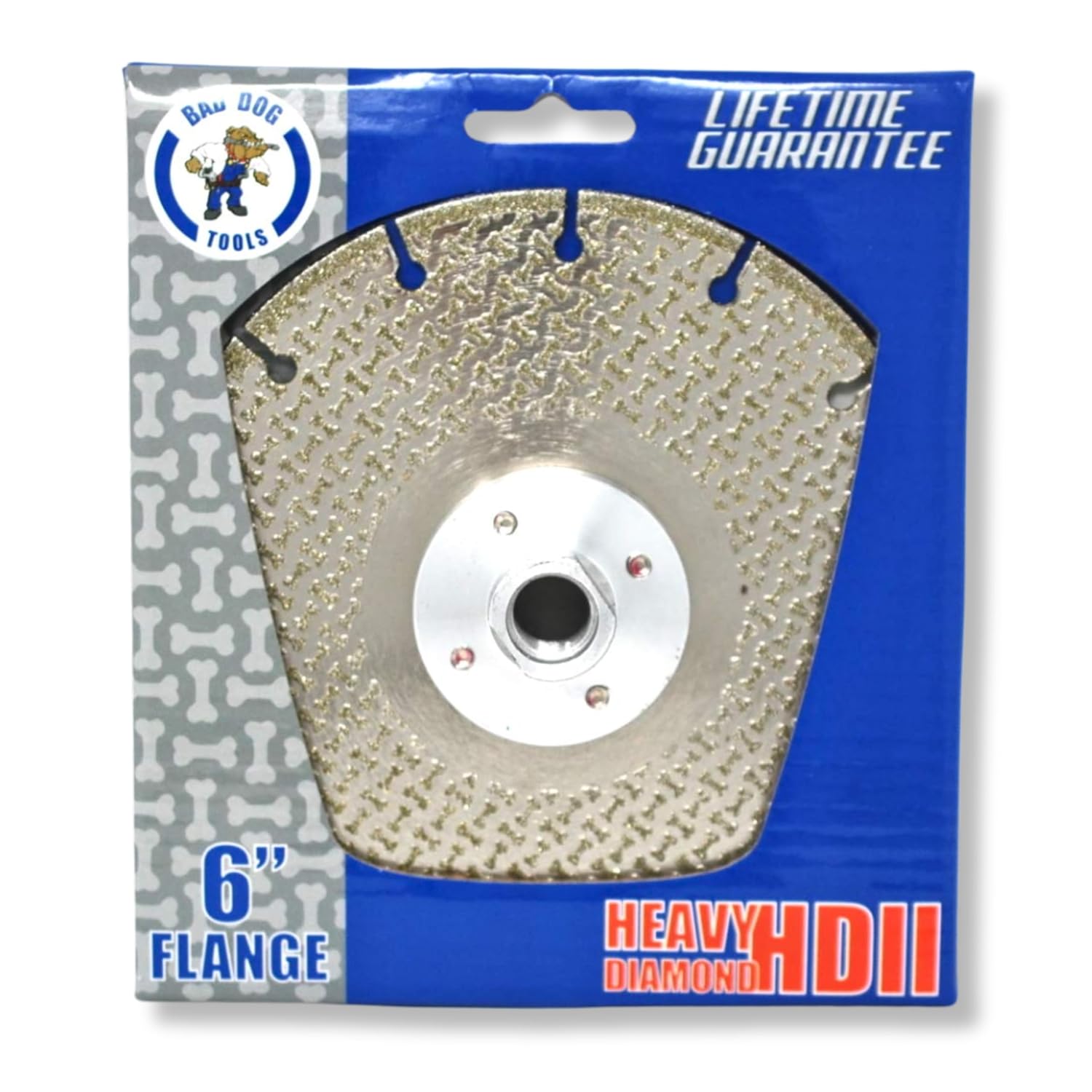 Bad Dog Tools 6” Flange Handi Disc Deux (HDII) Diamond Wheel for *Flush* Grinding, Sanding, and Cutting. Use on Iron, Steel, Brass, Tile, Stone, Brick, & Plastic. Use with a 6” Angle Grinder.